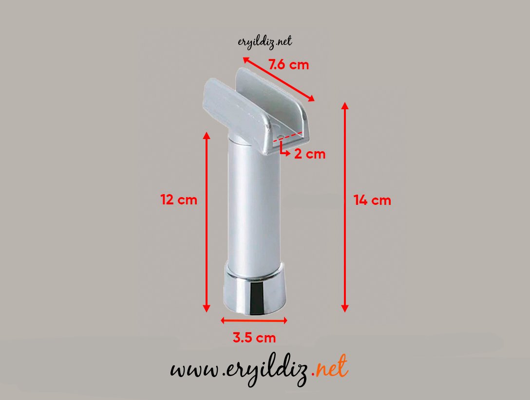 Eroğlu U Geçme Mobilya Ayak Matkrom - 12 cm Eryıldız Hırdavat