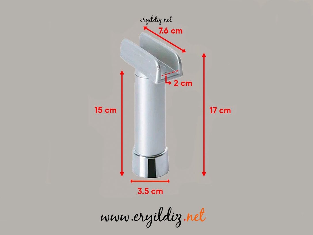 Eroğlu U Geçme Mobilya Ayak Matkrom - 15 cm Eryıldız Hırdavat
