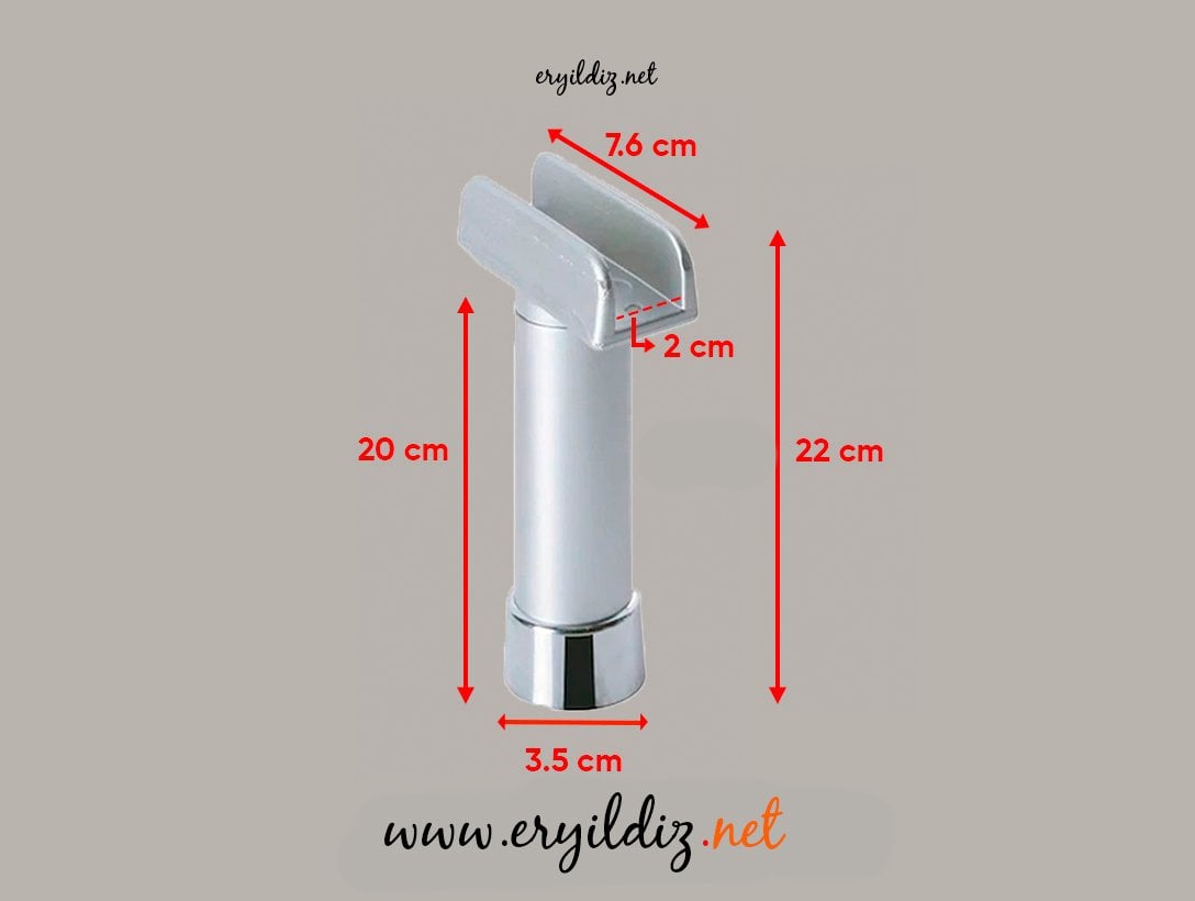 Eroğlu U Geçme Mobilya Ayak Matkrom - 20 cm Eryıldız Hırdavat