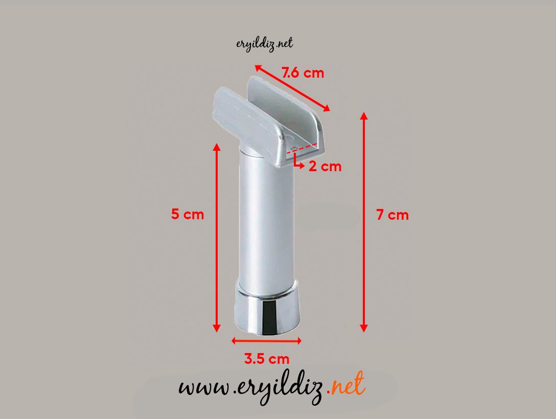 Eroğlu U Geçme Mobilya Ayak Matkrom - 5 cm Eryıldız Hırdavat