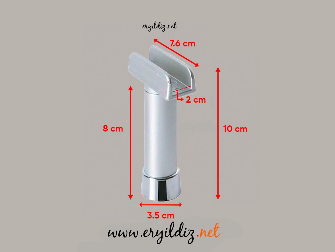 Eroğlu U Geçme Mobilya Ayak Matkrom - 8 cm Eryıldız Hırdavat