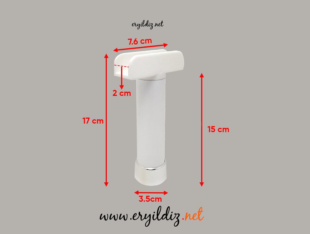 Eroğlu U Geçme Mobilya Ayak Beyaz - 15 cm Eryıldız Hırdavat