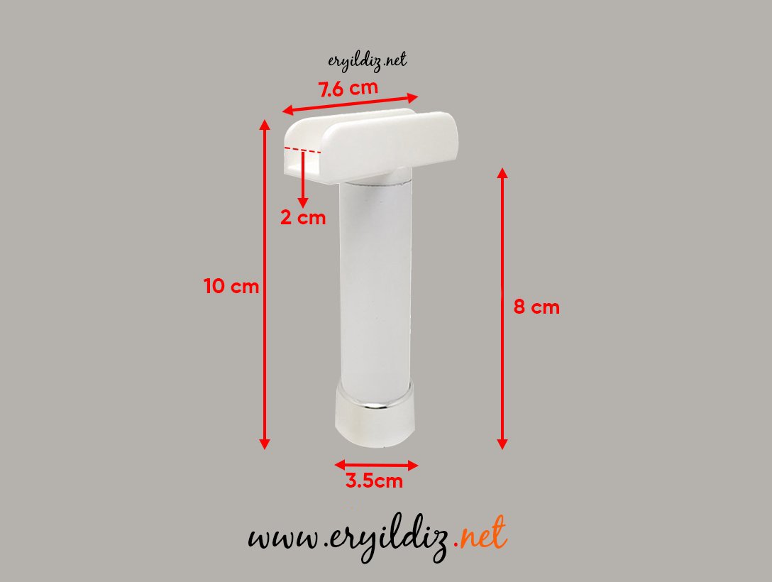 Eroğlu U Geçme Mobilya Ayak Beyaz - 8 cm Eryıldız Hırdavat