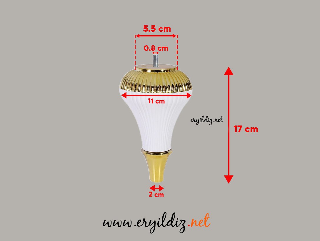 Mc Nova Zebra 17 cm Altın Plastik Beyaz Eryıldız Hırdavat 