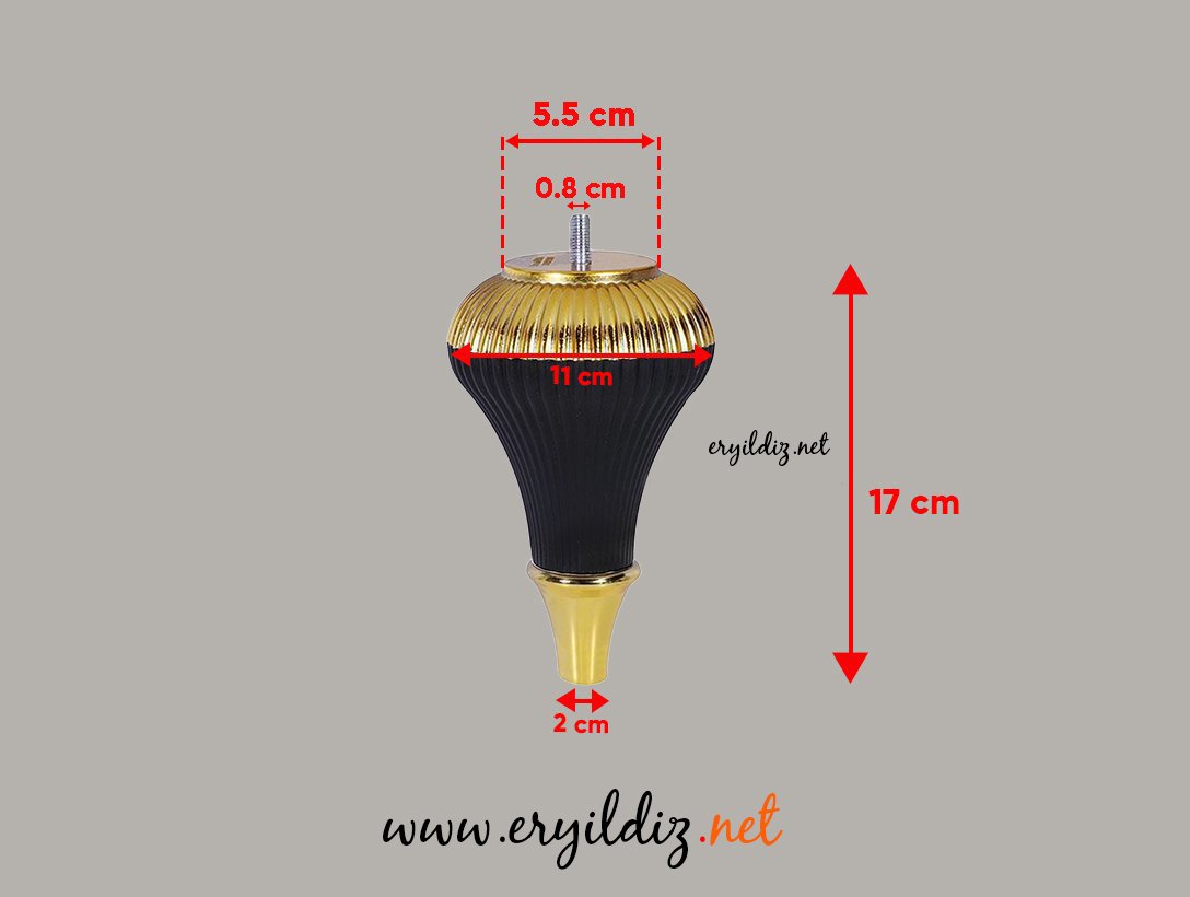 Mc Nova Zebra 17 cm Altın Plastik Siyah Eryıldız Hırdavat 
