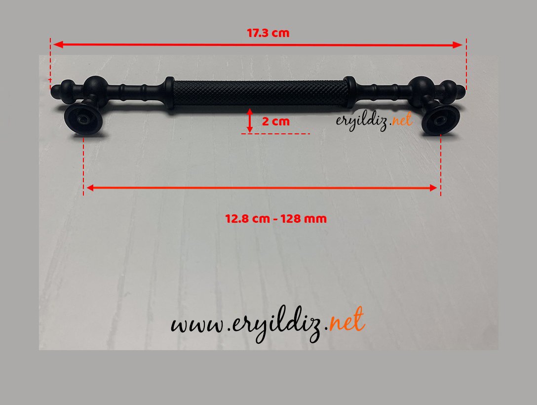 Metax Ladin Mobilya Kulp Siyah - 128 mm Eryıldız Hırdavat
