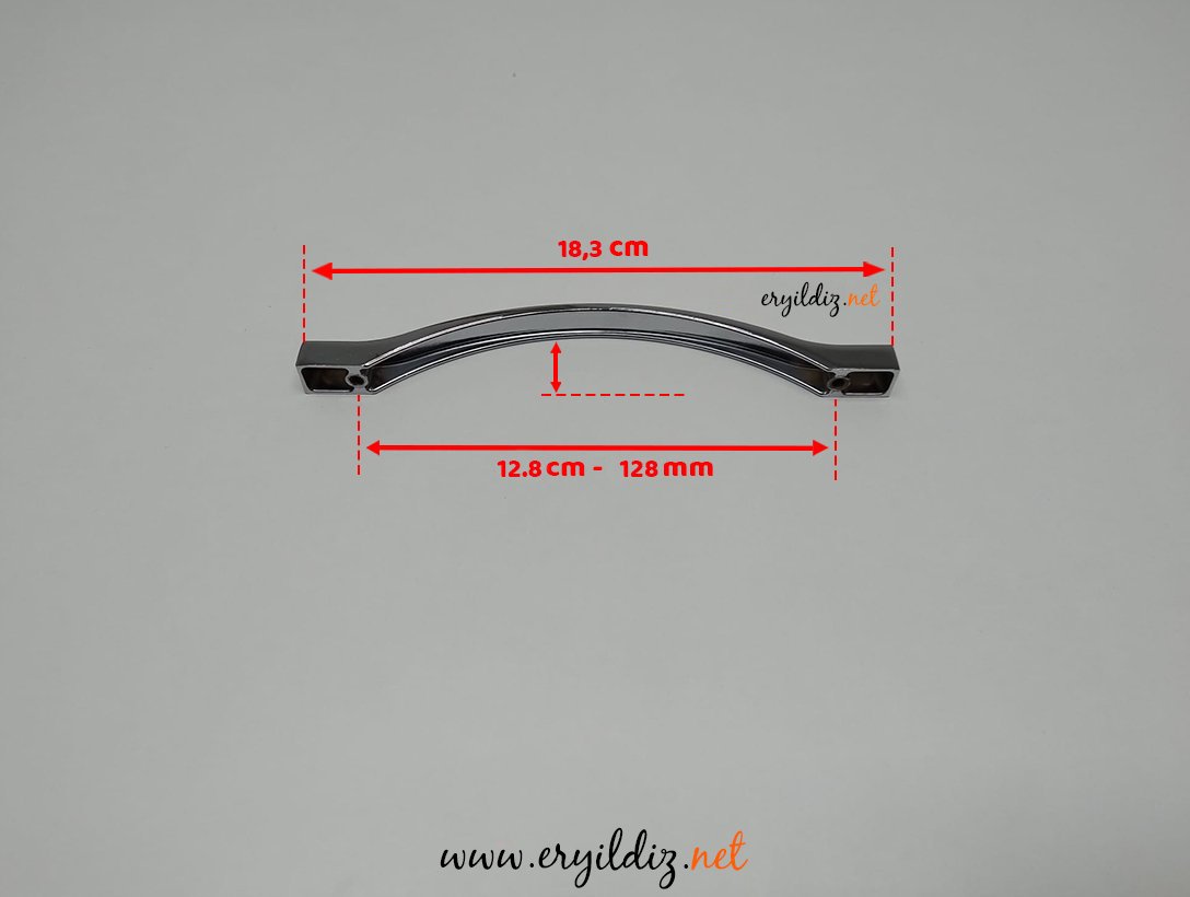 Nobel Eco Kartaca Krom Mobilya Kulp 128 mm Eryıldız Hırdavat 