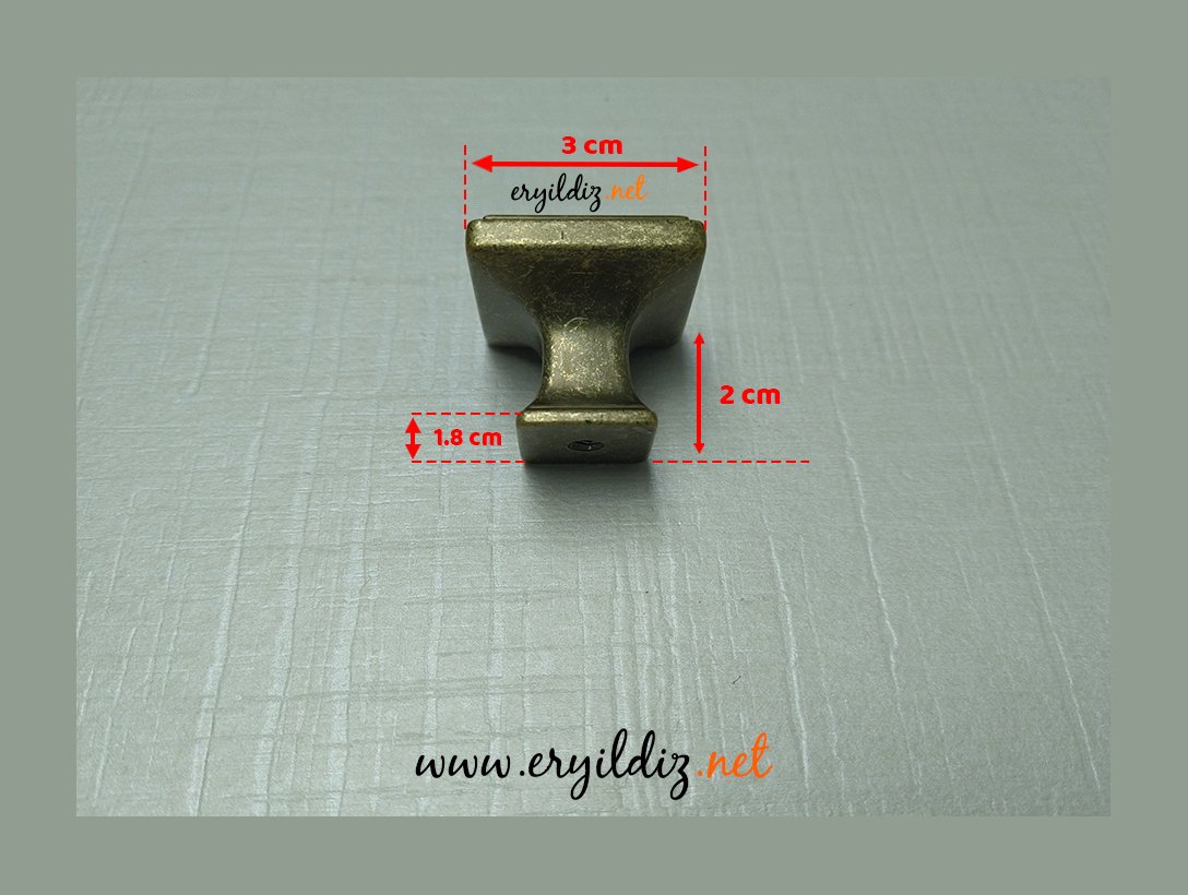 System 4222 Mobilya Kulp Gümüş Eskitme - 8 mm Eryıldız Hırdavat