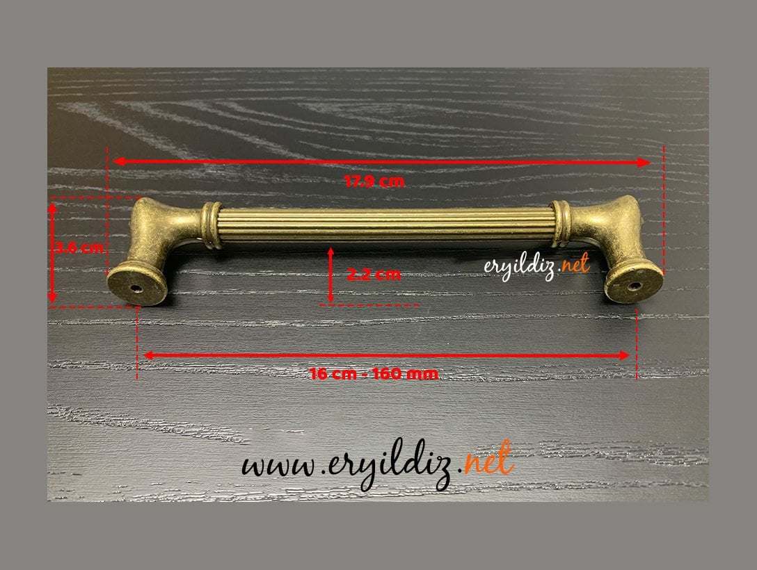 System 4640 Mobilya Kulp Antik Sarı - 160 mm Eryıldız Hırdavat