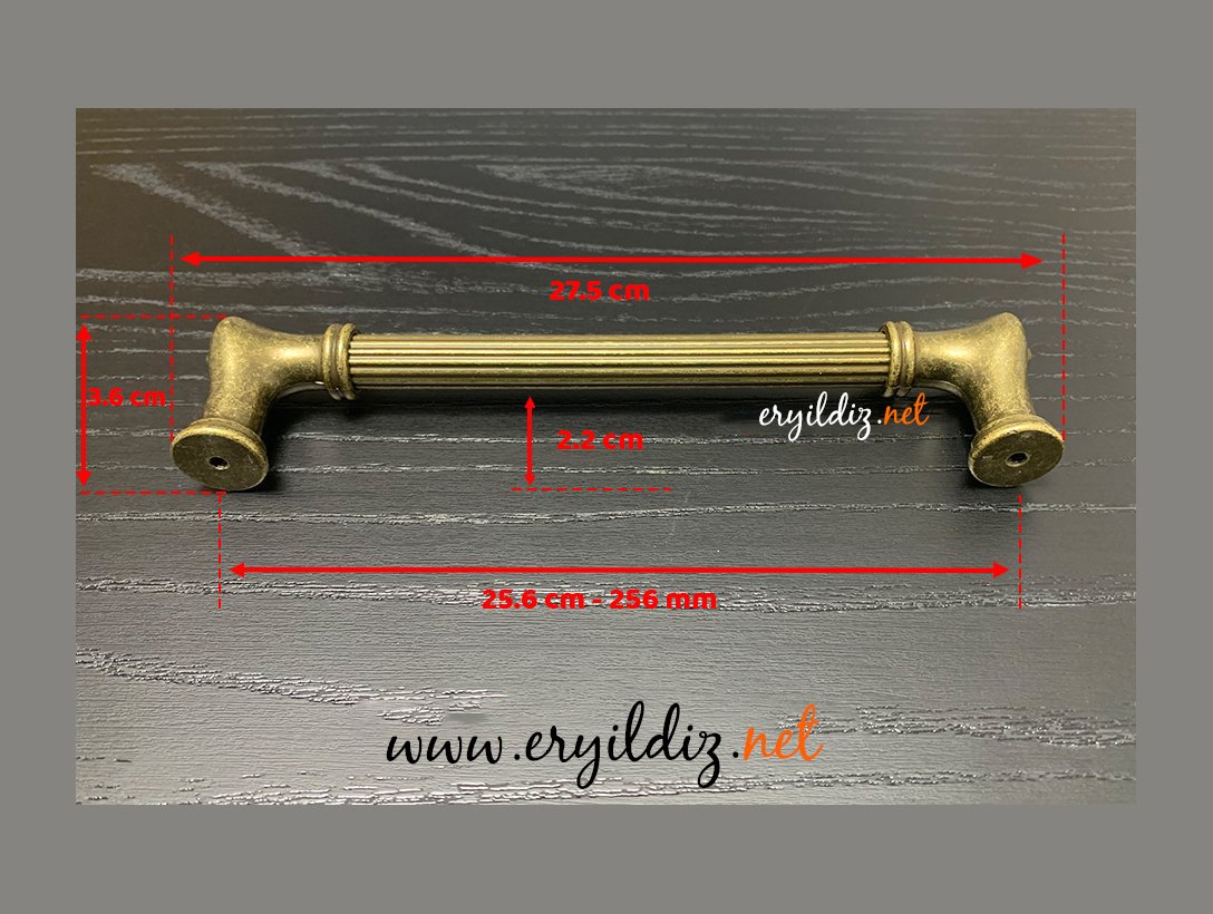 System 4640 Mobilya Kulp Antik Sarı - 256 mm Eryıldız Hırdavat
