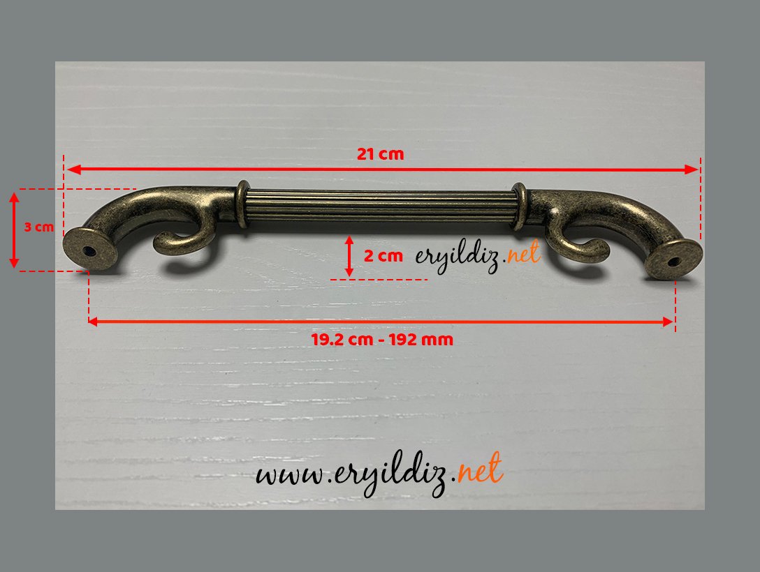 System 4645 Mobilya Kulp Antik Sarı - 192 mm Eryıldız Hırdavat