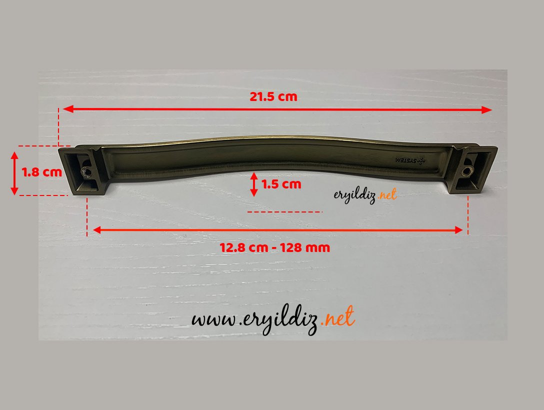 System SP 4220 Mobilya Kulp Antik Eskitme 128 mm Eryıldız Hırdavat