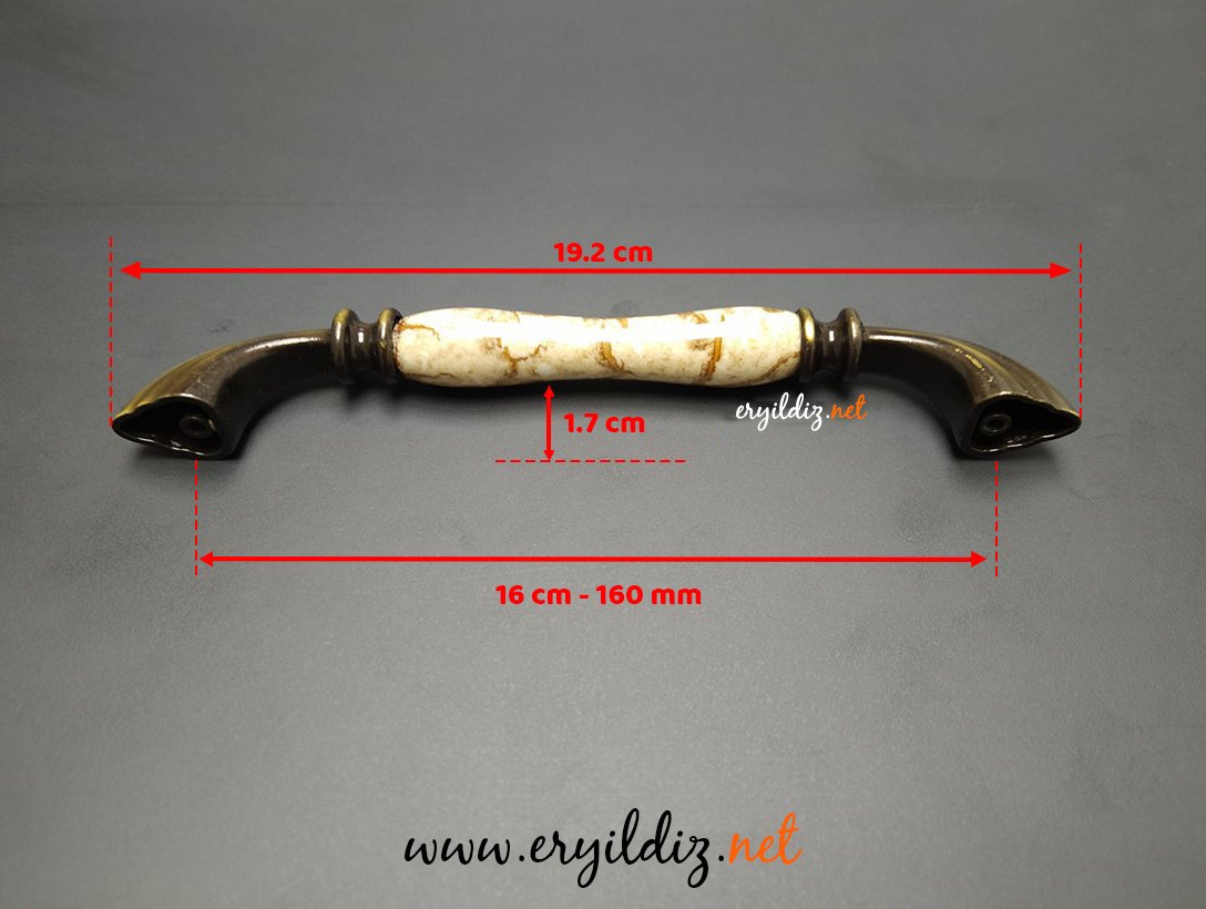 Tomurcuk 1905-41-160 L.Kahve Porselen Mobilya Kulp 160 mm Eryıldız Hırdavat