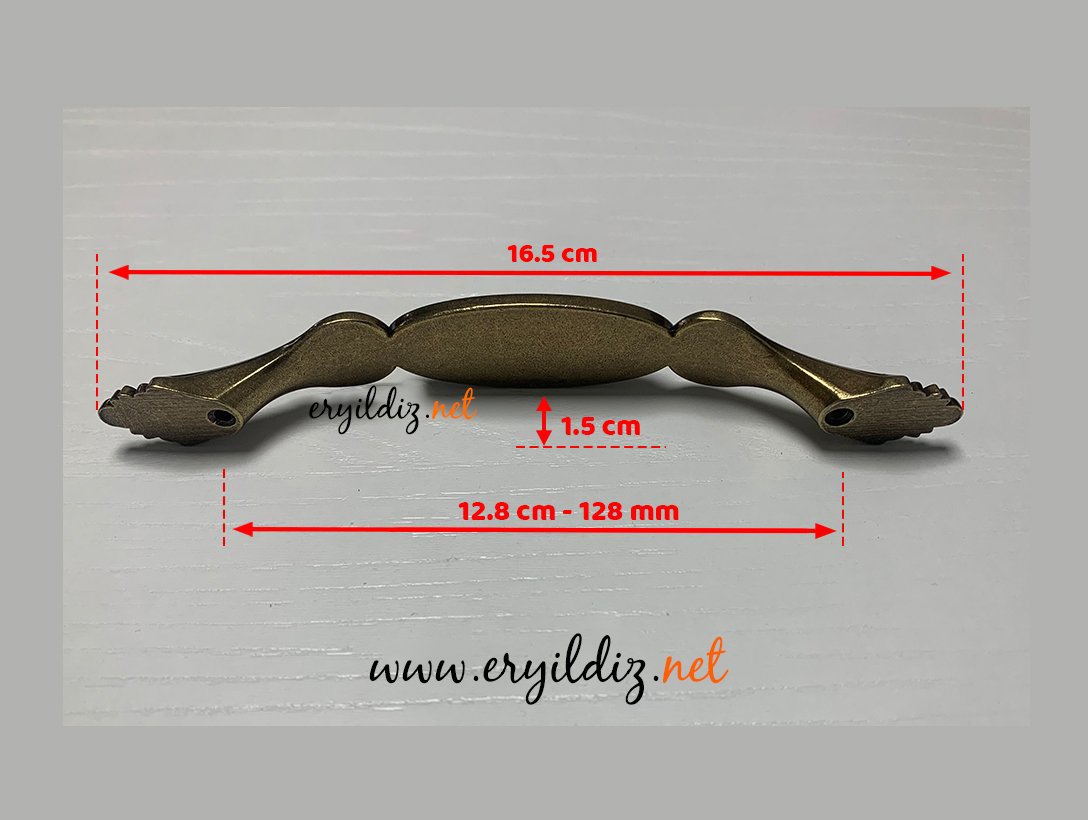 Ventus 2034 Yaldızlı Antik Sarı Mobilya Kulp 128 mm Eryıldız Hırdavat