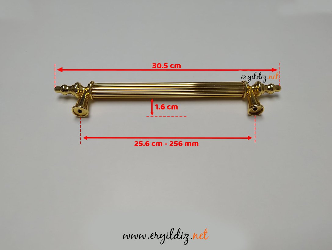 Olimpos Mobilya Kulp Altın Sarısı - 256 mm Eryıldız Hırdavat