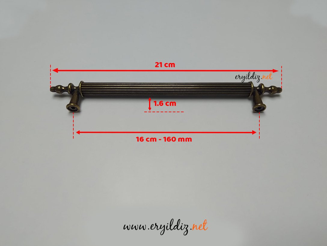 Afra Zirve Zamak Mobilya Kulp Antik Sarı - 160 mm Eryıldız Hırdavat