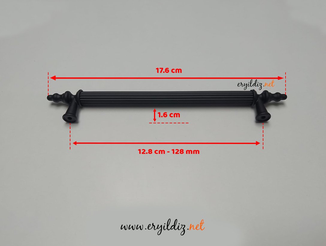 Afra Zirve Zamak Mobilya Kulp Siyah - 128 mm Eryıldız Hırdavat 
