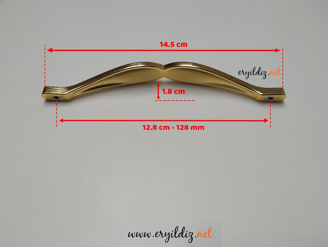 Alba Mobilya Kulp Altın Sarısı - 128 mm Eryıldız Hırdavat