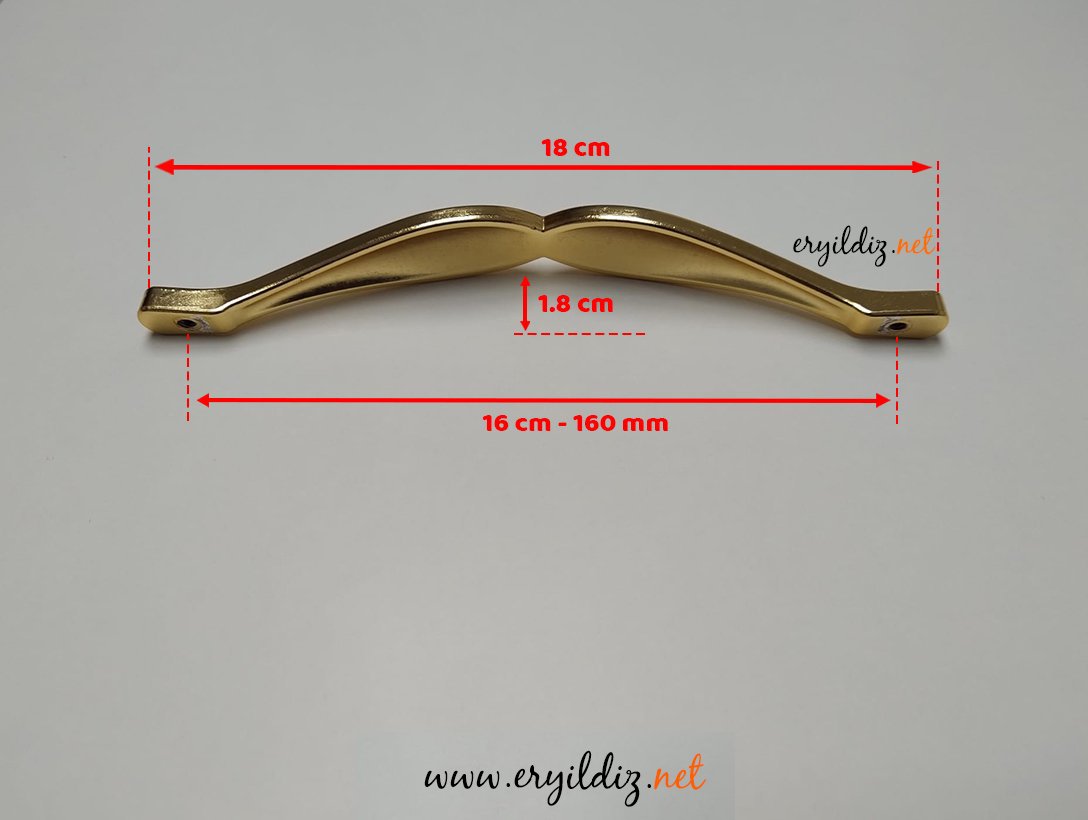 Alba Mobilya Kulp Altın Sarısı - 160 mm Eryıldız Hırdavat