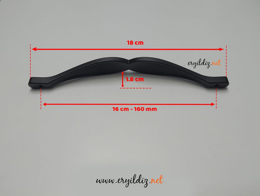Alba Mobilya Kulp Siyah - 160 mm Eryıldız Hırdavat