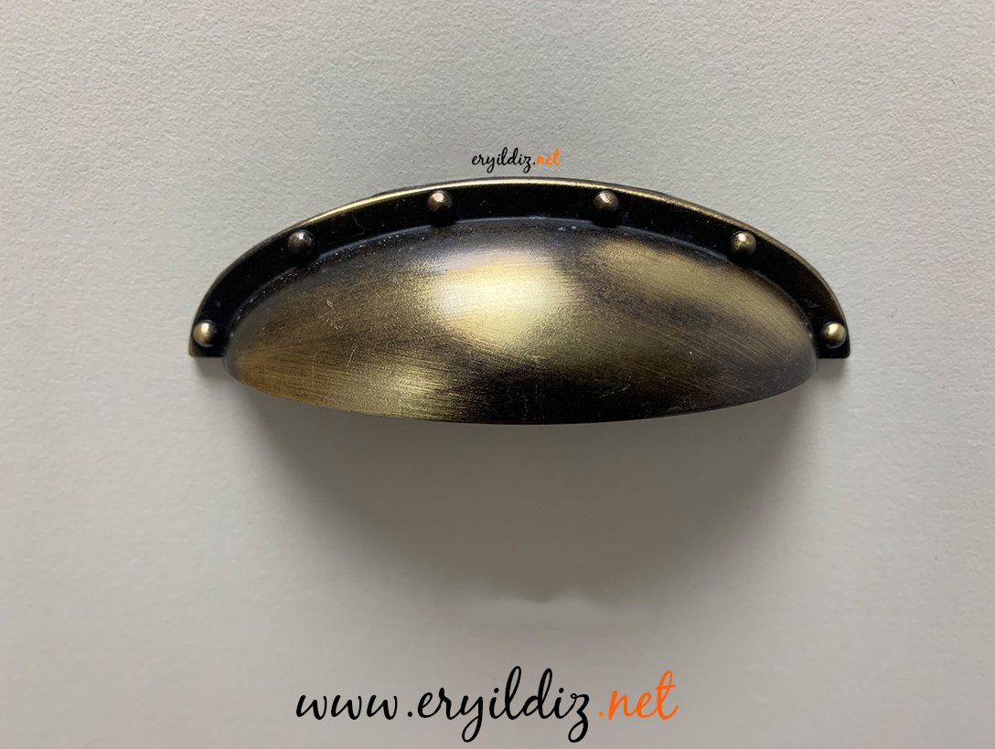 Çanak Antik Sarı Mobilya Kulp 64 mm Eryıldız Hırdavat 