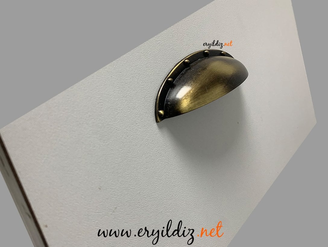 Çanak Antik Sarı Mobilya Kulp 64 mm Eryıldız Hırdavat 