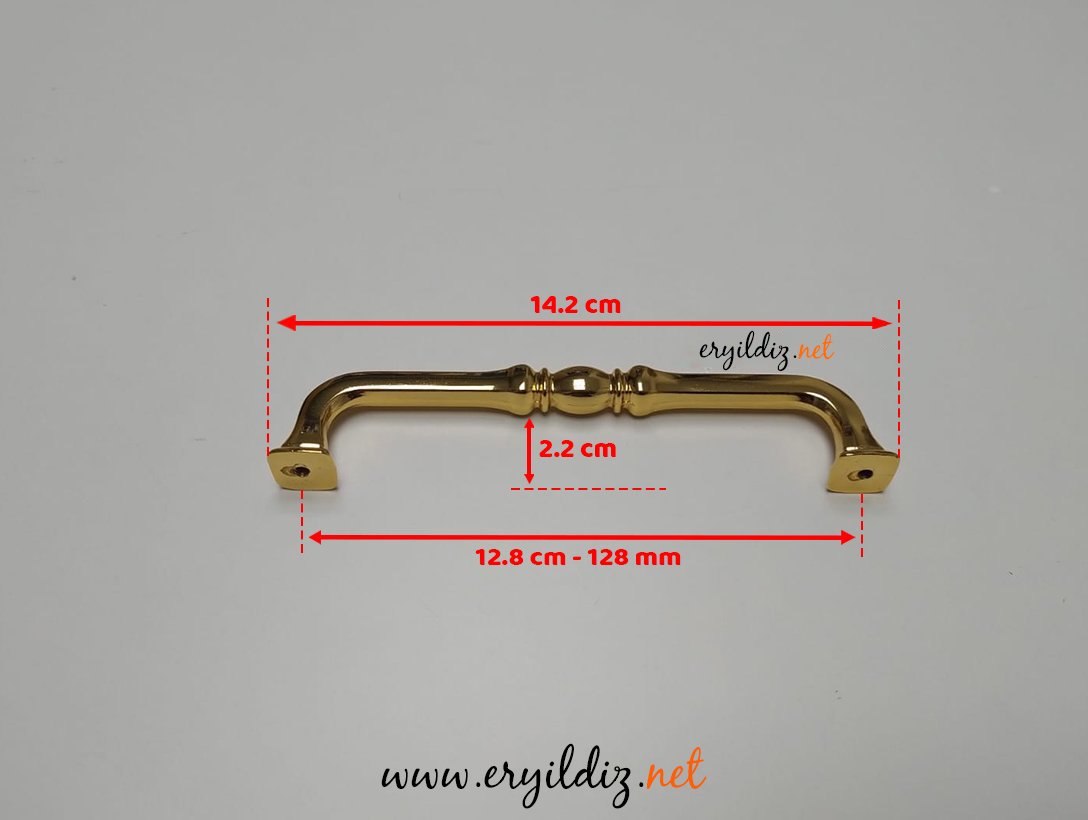 Dekor Kale Mobilya Kulp Altın Sarısı - 128 mm Eryıldız Hırdavat