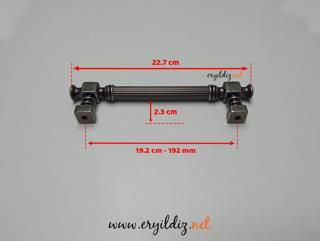 Doğanlar AL344 Mobilya Kulp Antik Gümüş -192 mm Eryıldız Hırdavat