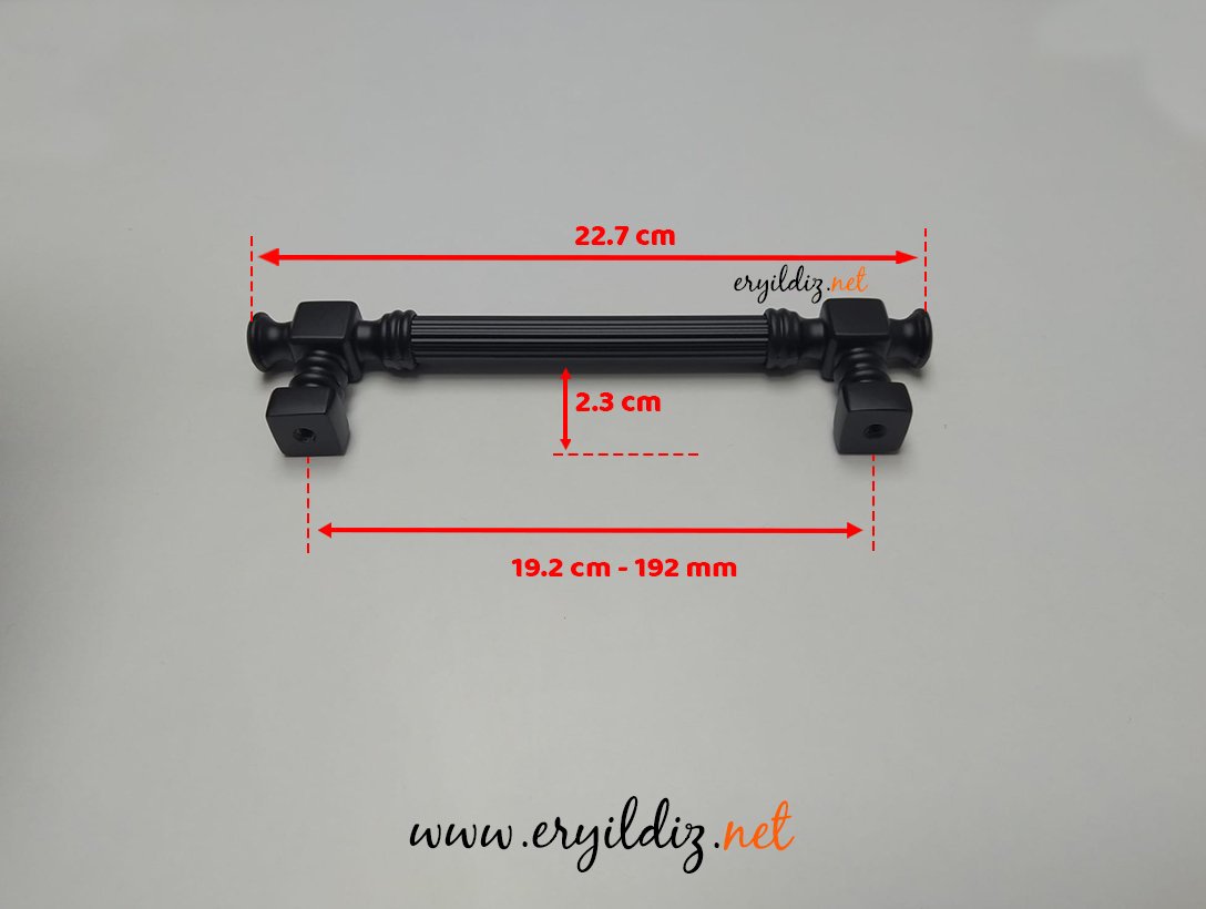 Doğanlar AL344 Mobilya Kulp Mat Siyah - 192 mm Eryıldız Hırdavat