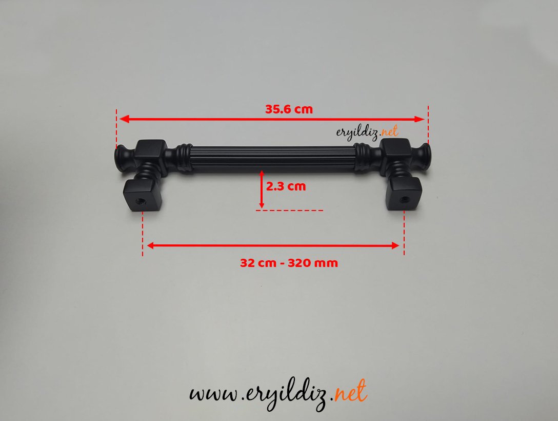 Doğanlar AL344 Mobilya Kulp Mat Siyah - 320 mm Eryıldız Hırdavat