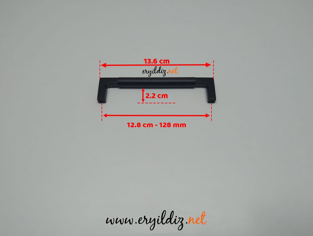 Doğanlar AL348 Zamak Mobilya Kulp Mat Siyah - 128 mm Eryıldız Hırdavat