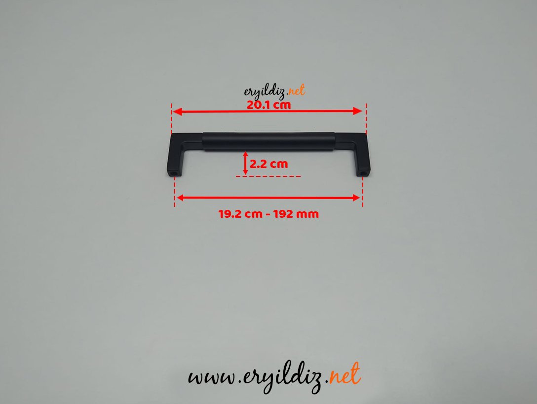 Doğanlar AL348 Zamak Mobilya Kulp Mat Siyah - 192 mm Eryıldız Hırdavat