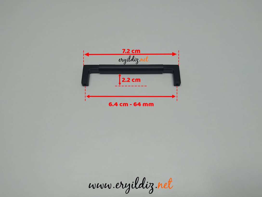 Doğanlar AL348 Zamak Mobilya Kulp Mat Siyah - 64 mm Eryıldız Hırdavat