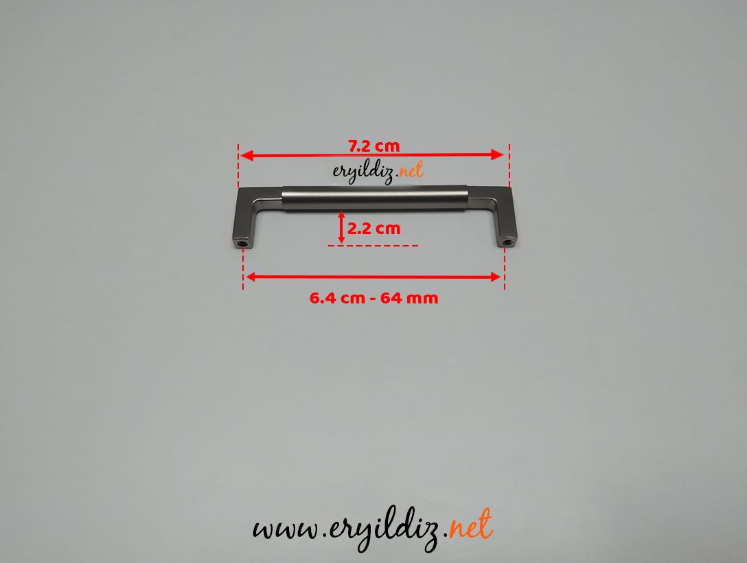 Doğanlar AL348 Zamak Mobilya Kulp Süper Saten - 64 mm Eryıldız Hırdavat