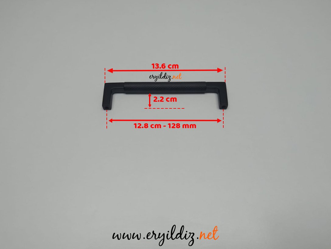 Doğanlar AL349 Zamak Mobilya Kulp Mat Siyah - 128 mm Eryıldız Hırdavat 