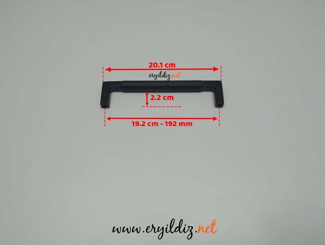 Doğanlar AL349 Zamak Mobilya Kulp Mat Siyah - 192 mm Eryıldız Hırdavat 