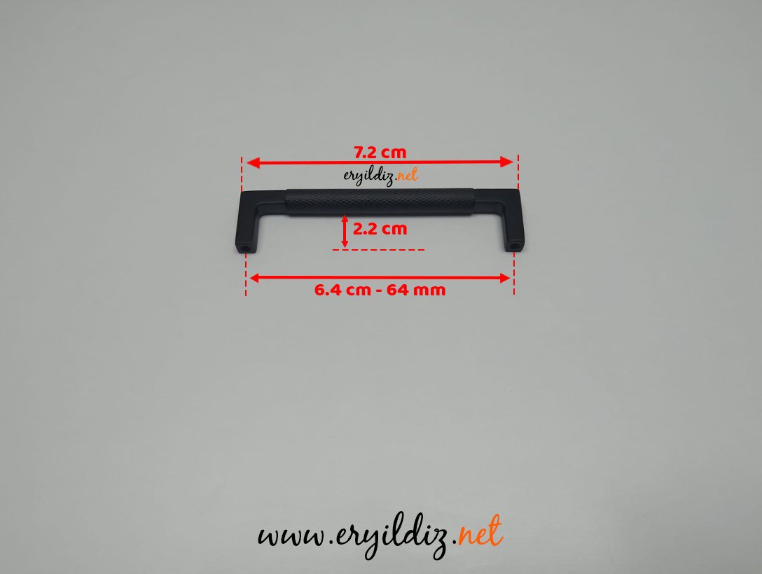 Doğanlar AL349 Zamak Mobilya Kulp Mat Siyah - 64 mm Eryıldız Hırdavat 