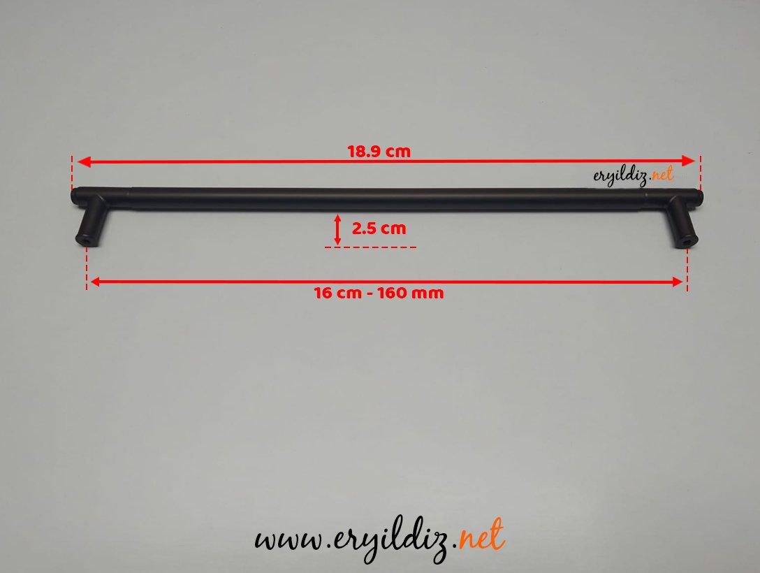 Doğanlar AL350 Zamak Mobilya Kulp Antrasit 160 mm Eryıldız Hırdavat