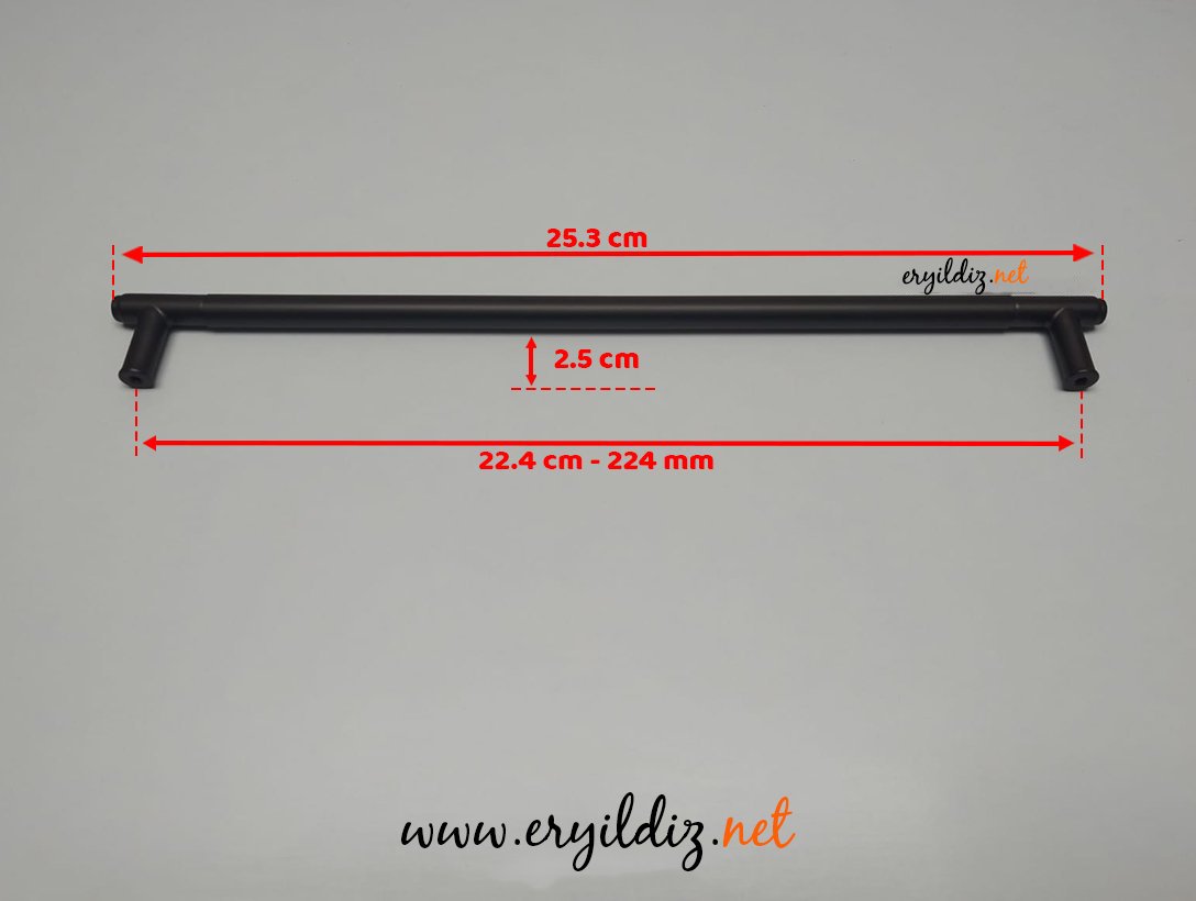 Doğanlar AL350 Zamak Mobilya Kulp Antrasit 224 mm Eryıldız Hırdavat  
