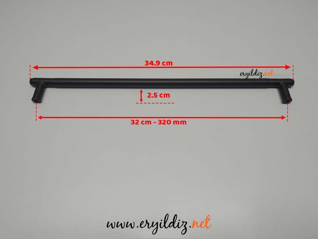 Doğanlar AL350 Zamak Mobilya Kulp Antrasit 320 mm Eryıldız Hırdavat  