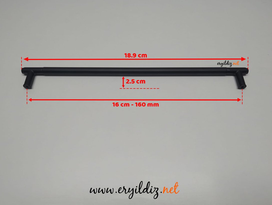 Doğanlar AL350 Zamak Mobilya Kulp Mat Siyah - 160 mm Eryıldız Hırdavat