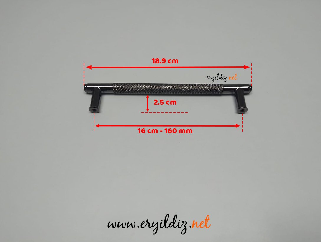Doğanlar AL351 Zamak Mobilya Kulp Füme - 160 mm Eryıldız Hırdavat