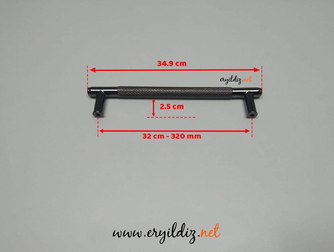 Doğanlar AL351 Zamak Mobilya Kulp Füme - 320 mm Eryıldız Hırdavat