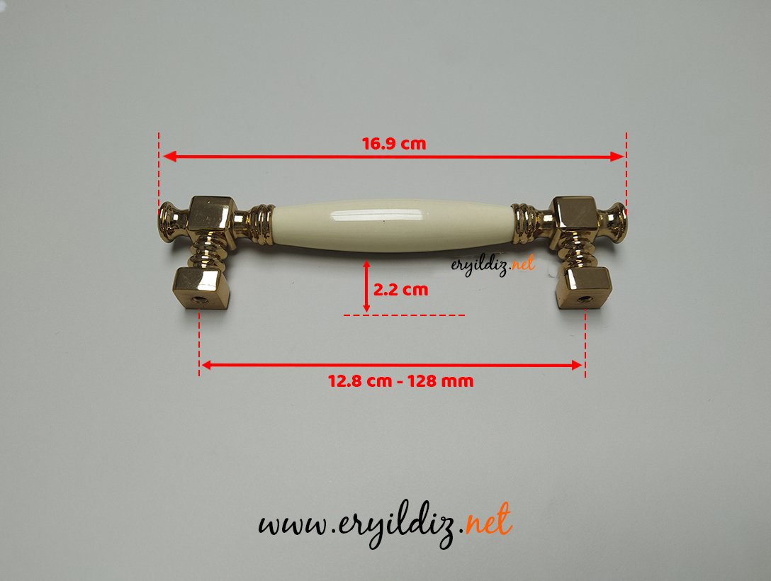 Doğanlar Z-310 Mobilya Porselen Kulp Albrifin Krem - 128 mm Eryıldız Hırdavat