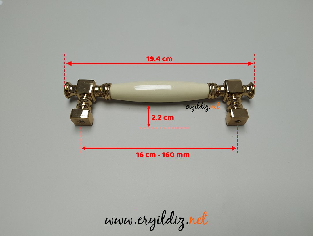 Doğanlar Z-310 Mobilya Porselen Kulp Albrifin Krem - 160 mm Eryıldız Hırdavat