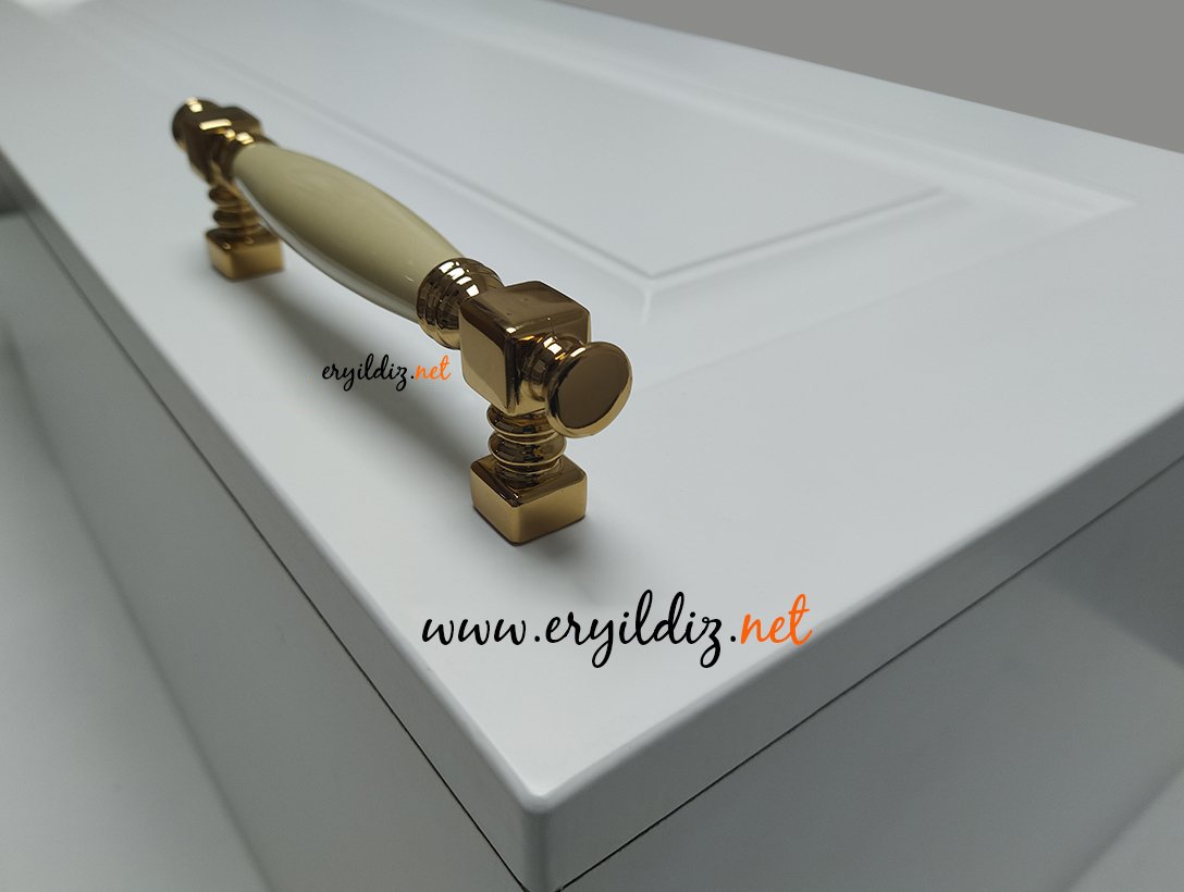 Doğanlar Z-310 Mobilya Porselen Kulp Albrifin Krem Eryıldız Hırdavat
