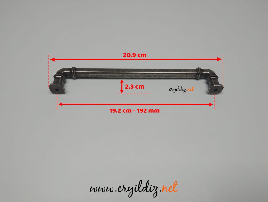 Doğanlar Gusto Z309 Mobilya Kulp Antik Gümüş - 192 mm Eryıldız Hırdavat 