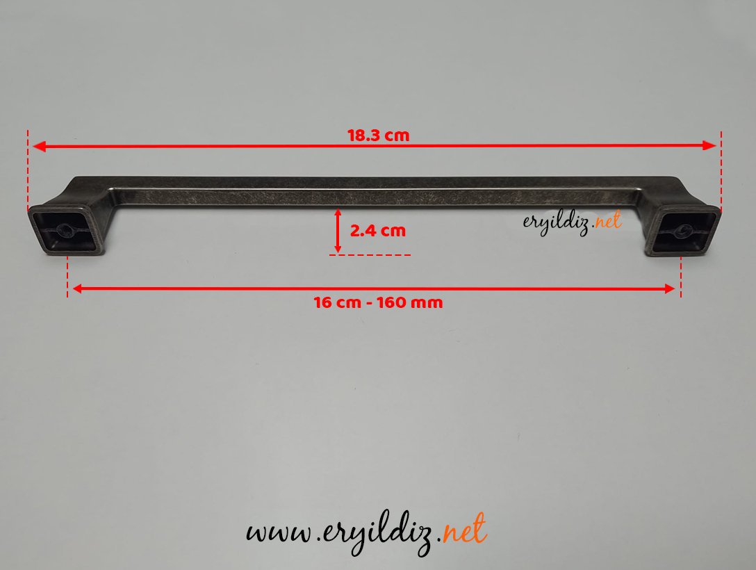 Doğanlar Techno Mobilya Kulp Antik Gümüş - 160 mm Eryıldız Hırdavat
