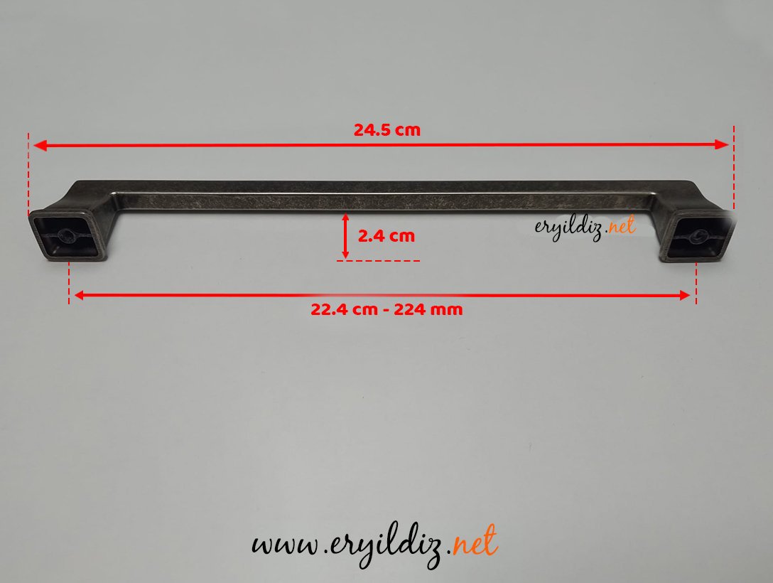 Doğanlar Techno Mobilya Kulp Antik Gümüş - 224 mm Eryıldız Hırdavat