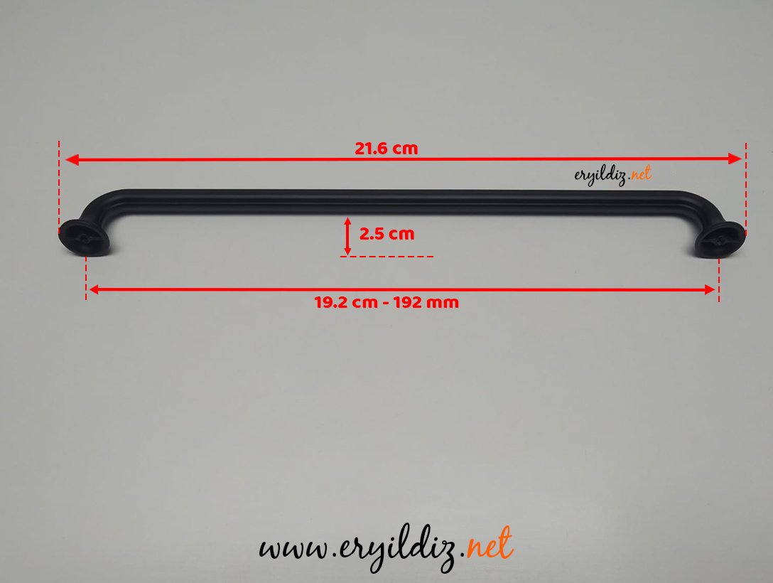 Doğanlar Z.315 Zamak Mobilya Kulp Mat Siyah - 192 mm Eryıldız Hırdavat